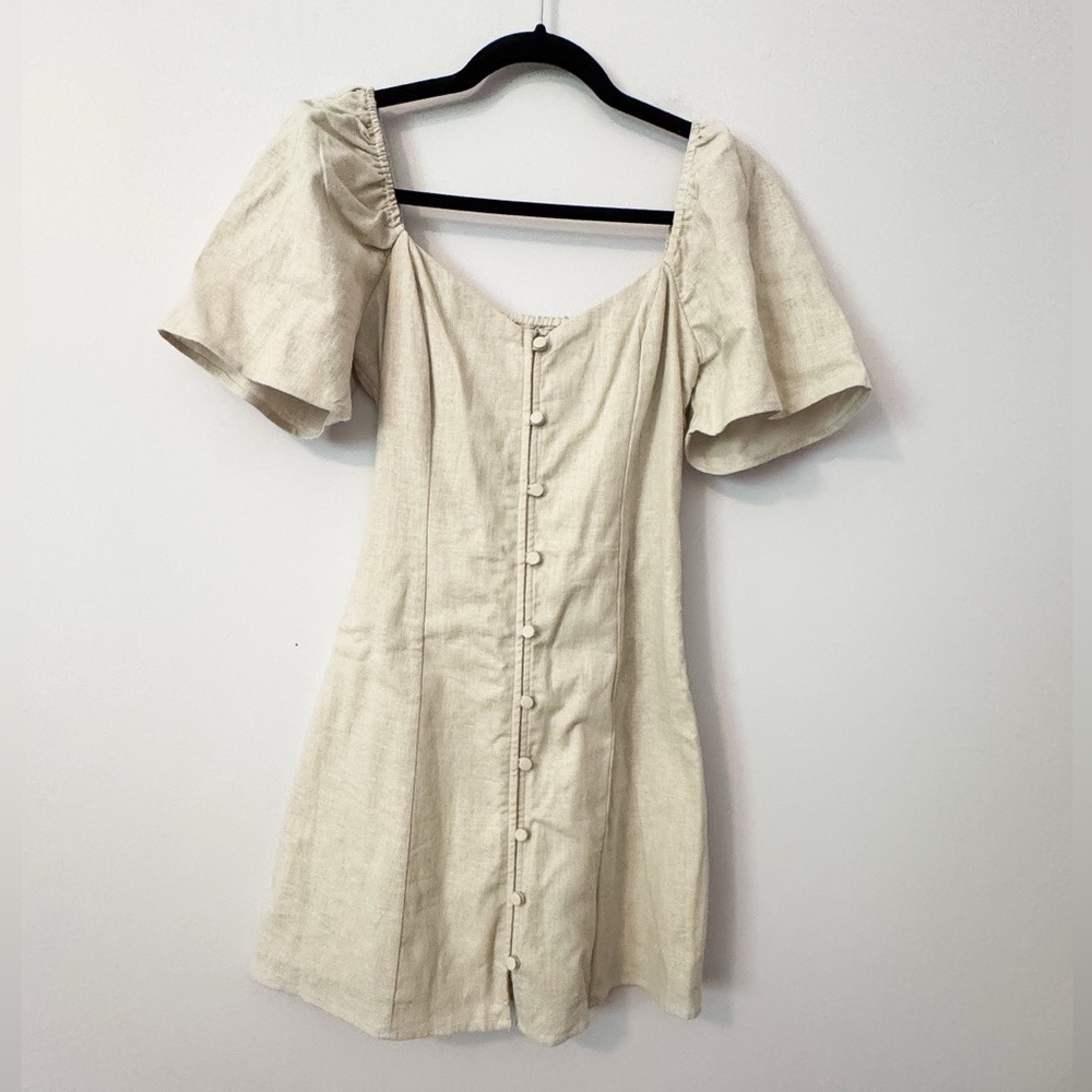 Abercrombie & Fitch Elegant Cream Puff Sleeve Dress
